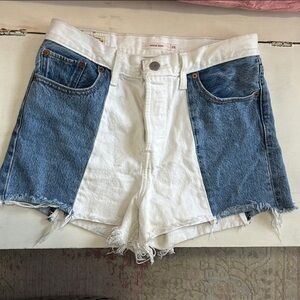 Levi's Blue & White Jean Shorts